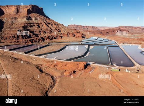 Evaporation Ponds At A Potash Mine Using A Solution Mining Method For