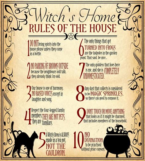 X Witch S House Rules Poster Witchy Poster Witch Etsy