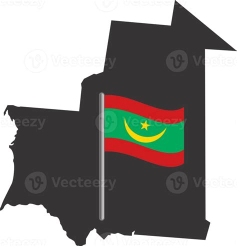 Mauritania flag pin map location 23529929 PNG