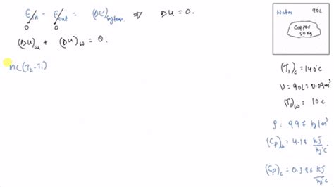 Solved A Kg Copper Block Initially At C Is Dropped Into An