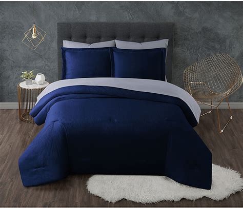 Pasty Fields Navy Blue Twin Comforter Set Rooms To Go