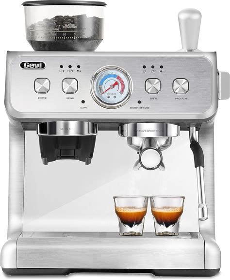 Gevi 20Bar Semi Automatic Espresso Machine With Grinder & Steam Wand ...