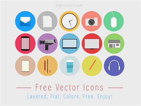 Flat Design free icon set by Vivien Bocquelet on Dribbble