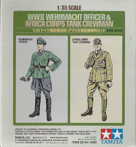 Maquette Tamiya 25154 WWII Wehrmacht Officer Africa Corps Tank