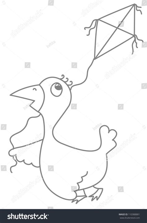 Bird Kite Coloring Isolated Stock Vector (Royalty Free) 110388881 ...