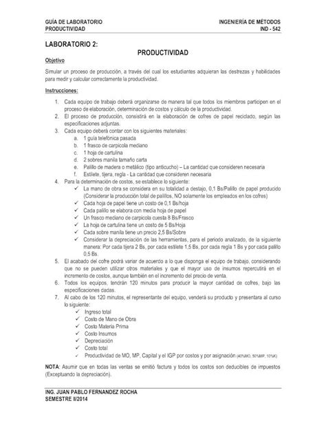 PDF LABORATORIO 2 PRODUCTIVIDAD Pdf DOKUMEN TIPS