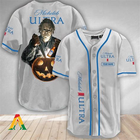 Personalized Scary Halloween Michael Myers Pumpkin Michelob Ultra Base