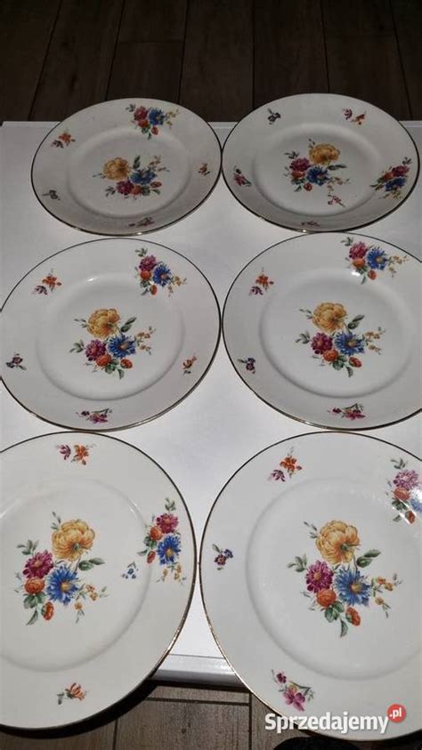 Talerze Płaskie Porcelana Francuska Limoges Vintage REZERWAC Wola