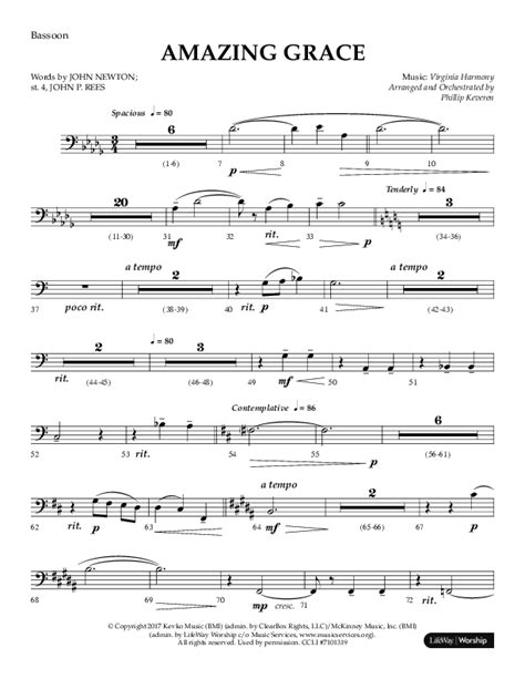 Amazing Grace Choral Anthem Satb Bassoon Sheet Music Pdf Lifeway Choral Arr Phillip