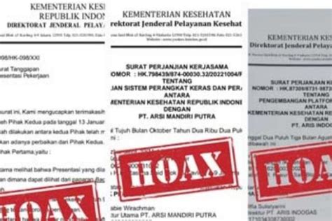 Kementerian Kesehatan Temukan 3 Surat Palsu Mencatut Nama Kemenkes