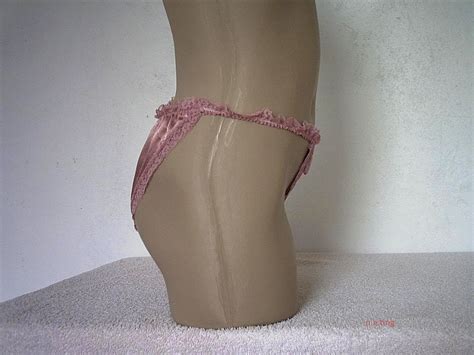 Pink High Cut Silky Satin String Bikini Panties Frilly Knickers Xl