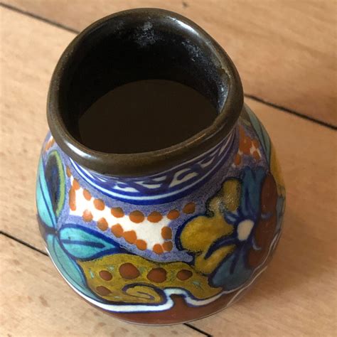 Kleine Jugendstil Keramik Vase aus Gouda Holland Art Nouveau Väschen eBay