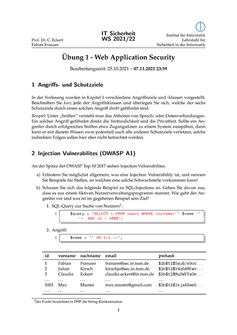 Tutor übung 1 IT Sicherheit practice for lecture Prof Dr C Eckert
