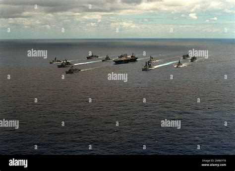 An Aerial Starboard Bow View Of Battle Group Charlie Underway In