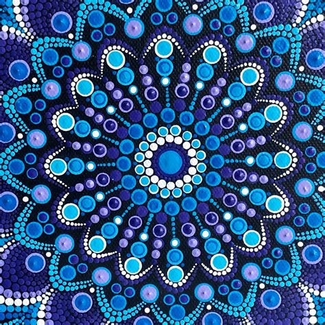 Vibrant Dot Mandala Hand Painted On Black Stretched Canvas Etsy