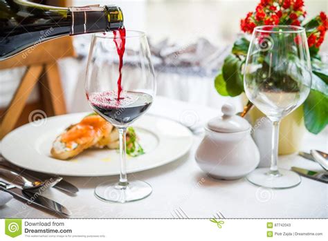 Dinner Table And The Wine Stock Image Image Of Table 87742043