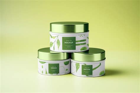 Premium Psd Matcha Tea Brand Mockup