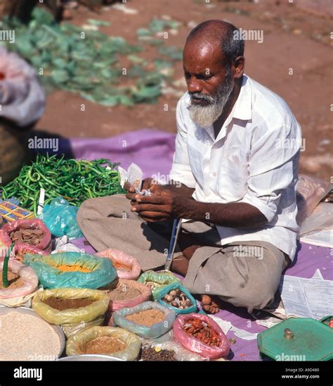 Spice Seller At Mapusa Market North Goa Goa India Stock Photo Alamy