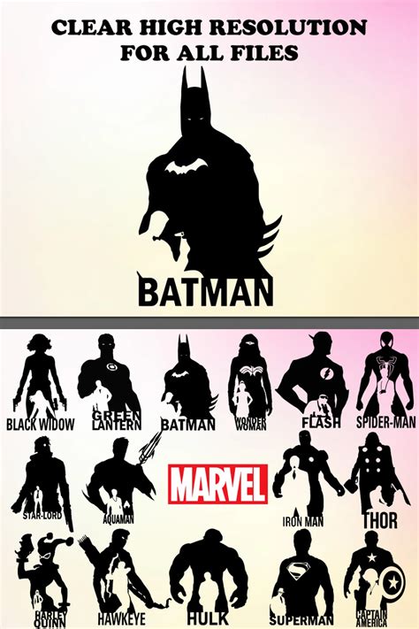 15 Superhero Silhouette Svg Pack Layered Item Master Bundles