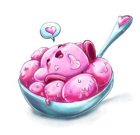 Rule 34 Bowl Color Colored Food Heart Heart Symbol Ice Cream Kirby Kirby Series Male Male