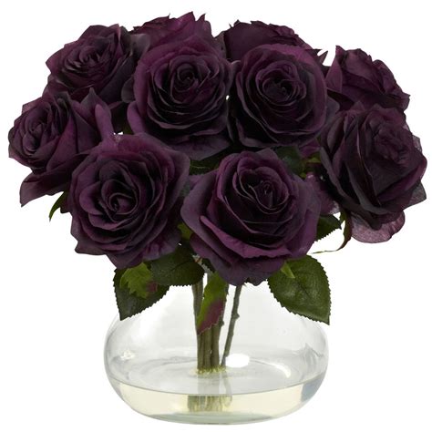 Nearly Natural 11 In Purple Artificial Silk Arrangement At