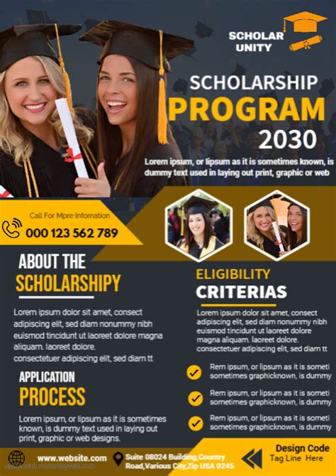 Scholarship Poster Template Postermywall