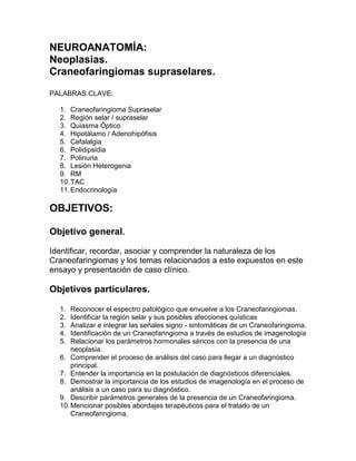 Caso Cl Nico De Craneofaringioma Abp Pdf