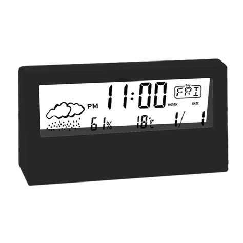 Thermo-Hygrometer Clock Creative Weather Display Electronic Alarm CLock - Walmart.com