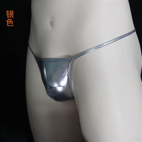 Men Gay Pu Faux Latex Thongs Gstring T Back Low Waist Briefs Underwear Chic Soft Ebay