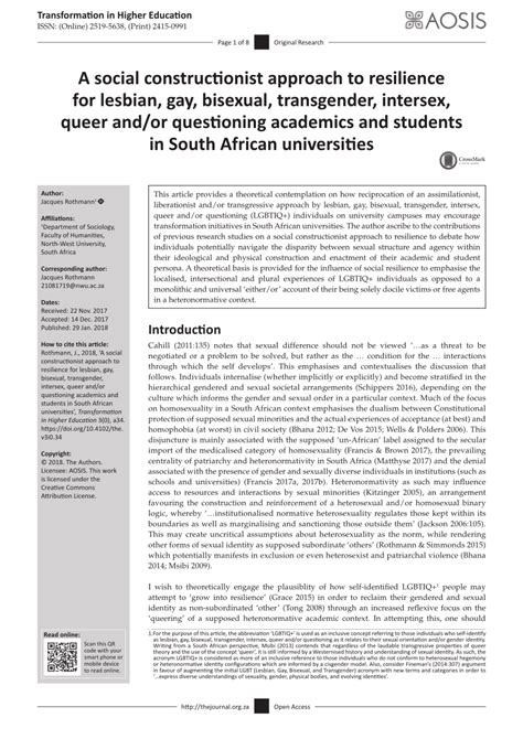 PDF A Social Constructionist Approach To Resilience For Lesbian Gay Bisexual Transgender