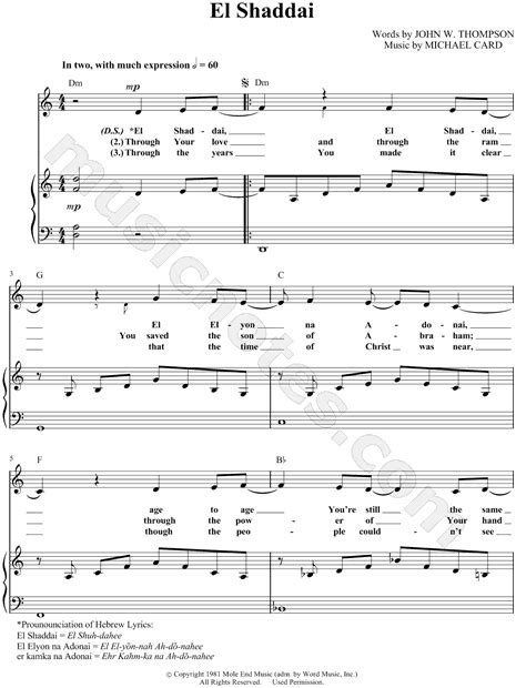 EL SHADDAI CHORDS PDF