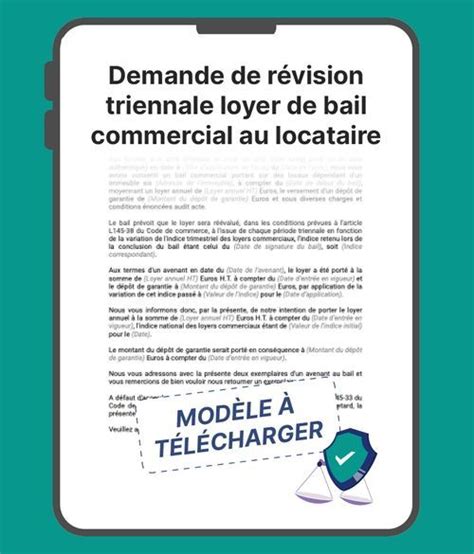 Demande De R Vision Triennale Loyer De Bail Commercial Au Locataire