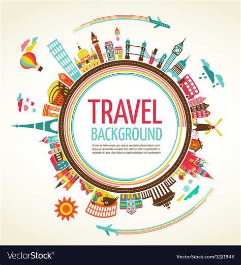 Travel and tourism background Royalty Free Vector Image