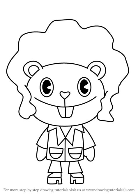 Learn How To Draw Disco Bear From Happy Tree Friends Happy Tree