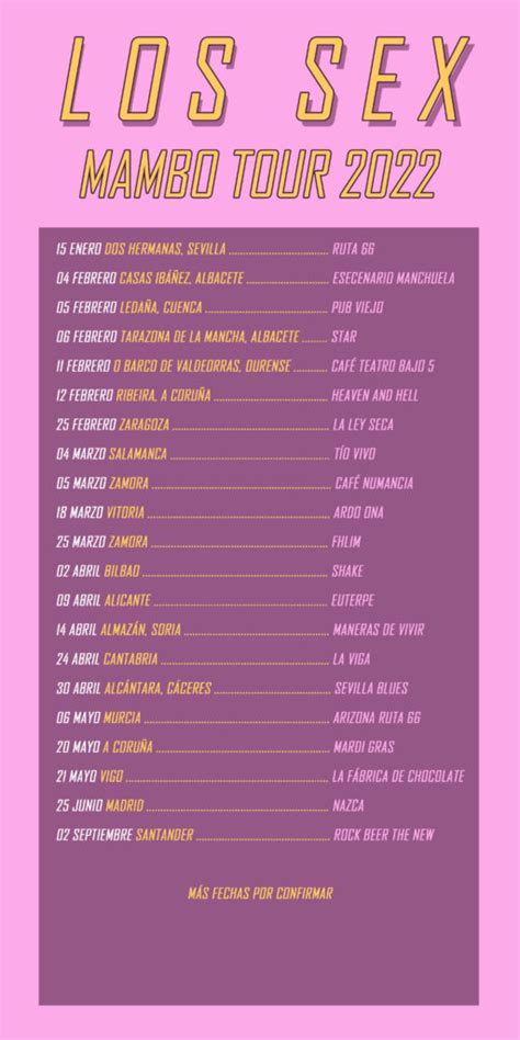 Los Sex Anuncian Las Primeras Fechas De Su Mambo Tour Algo De Rock