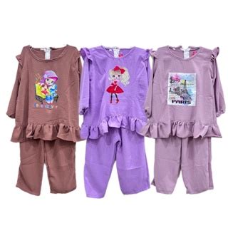 Jual Setelan Anak Crinkle 2 3 4 5 6 7 8 9 10 Tahun Anak Cewek Perempuan