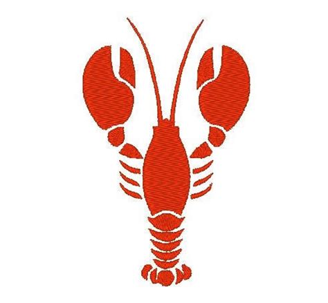 Lobster Machine Embroidery Design 5 Sizes Lobster Silhouette Design