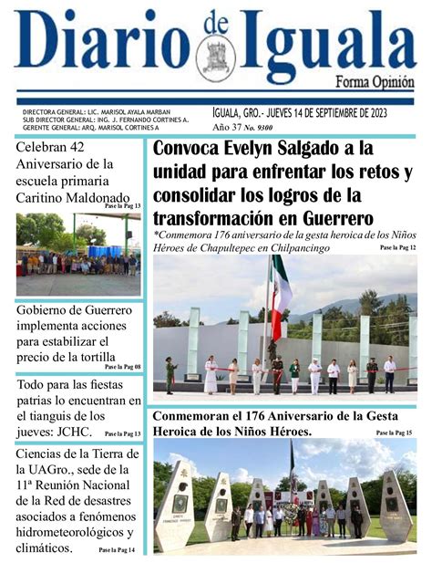 Calam O Jueves De Septiembre De Diario De Iguala