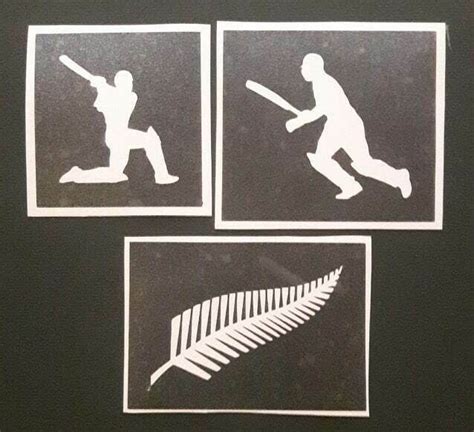 New Zealand Cricket Themed Stencils For Glitter Tattoo World Cup