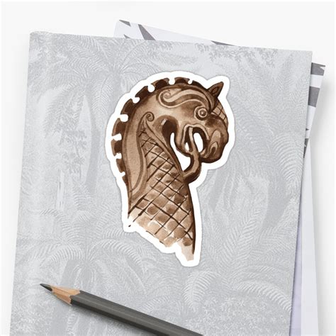 "Viking Longship Dragon Figurehead in Watercolour" Sticker by ...