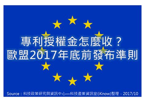 專利情報 ： 專利授權金怎麼收？歐盟2017年底前發布準則 科技產業資訊室iknow