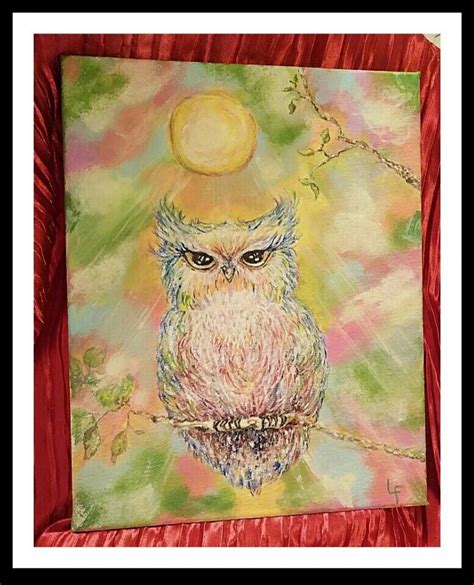 Just Wait Owl Done In Craft Acrylics 8 X 10 Symbolizes Waiting For