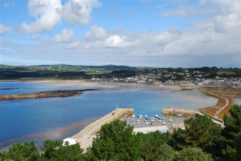 View Of Marazion From St Michael S Mount Cornwall Stock Photo Image