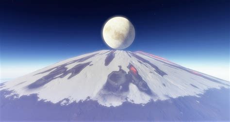 Tidally Locked Moon over Volcano : r/spaceengine