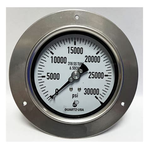 30000 Psi Pressure Gauge 4" Dia. Front Flange - SS-4-FLB-30K