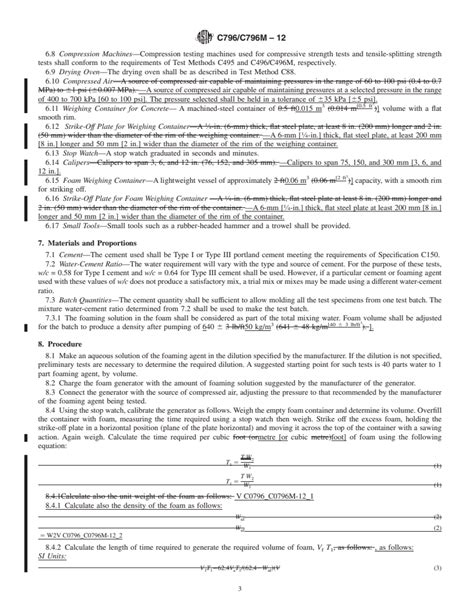 Astm C C M Standard Test Method For Foaming Agents For Use In