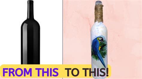 How To Decoupage With Napkins On Wine Bottle Craft Youtube