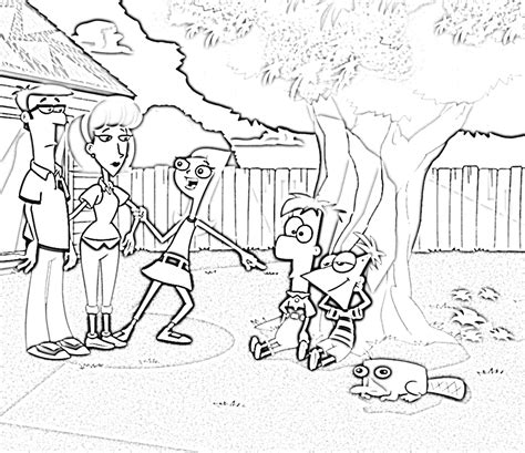 Desenho De Fam Lia De Phineas E Ferb Para Colorir Tudodesenhos