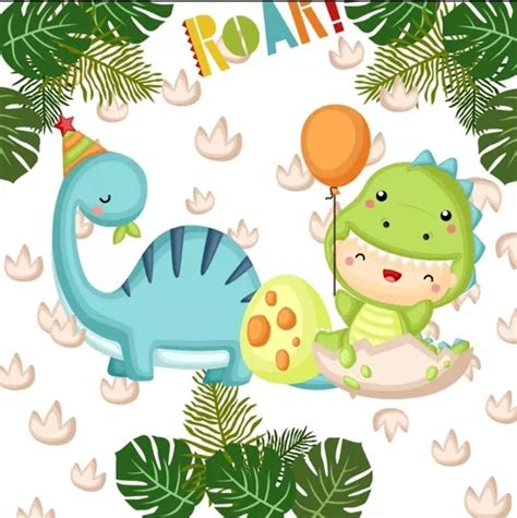 Painel Em Lona Dinossauro Baby Cute X