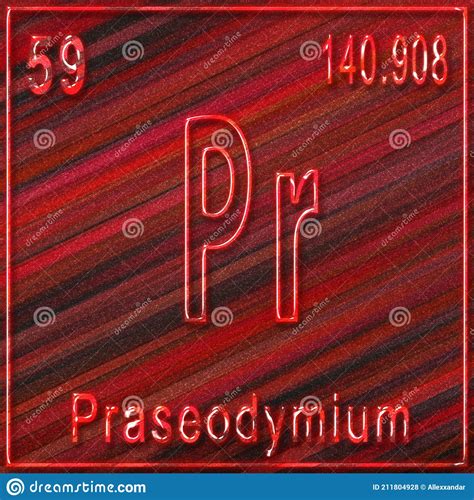 Anzeichen Von Chemischen Elements Des Praseodymium Mit Ordnungszahl Und